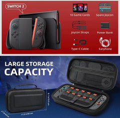 Estuche Rígido Premium para Nintendo Switch 2 | Funda de Viaje con Espacio para Accesorios by GamerSpot