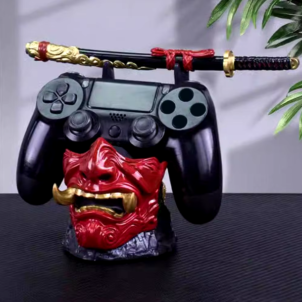 Ghost of Tsushima Samurai Mask Gaming Controller Stand & Katana Display by GamerSpot